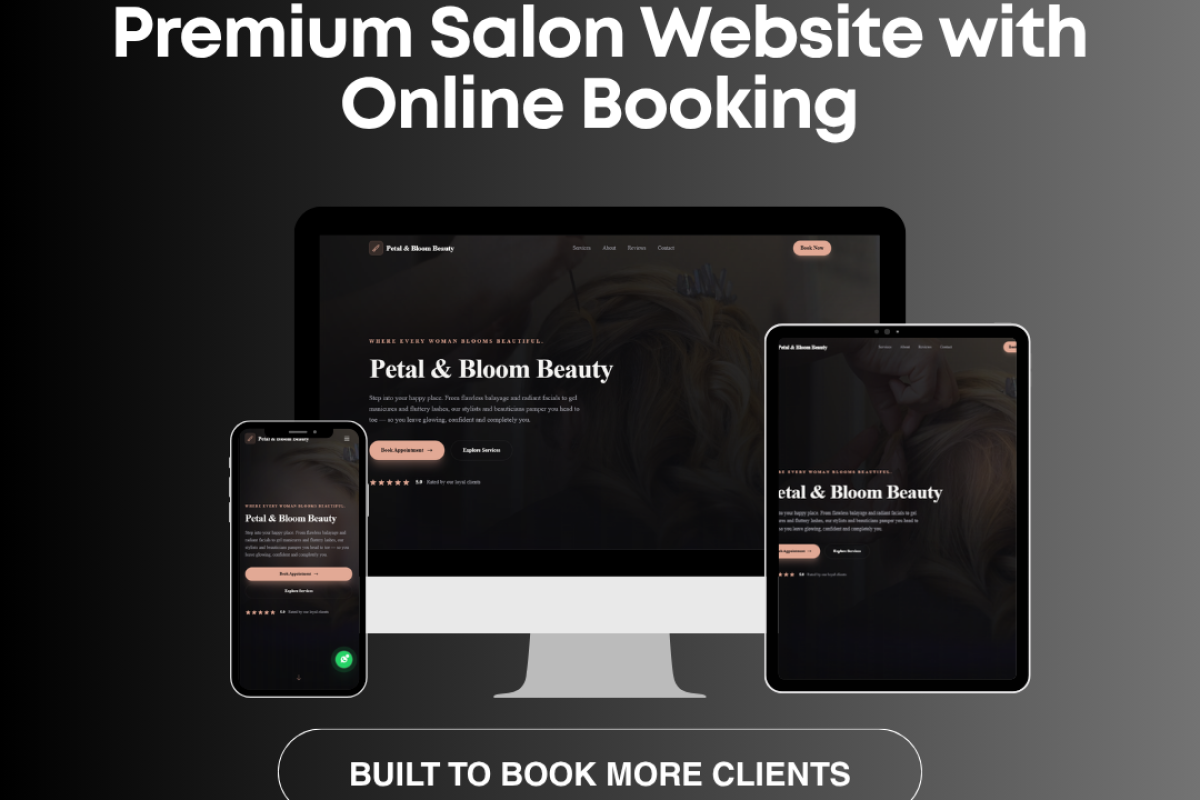 Premium Beauty Salon Website with Online Booking System