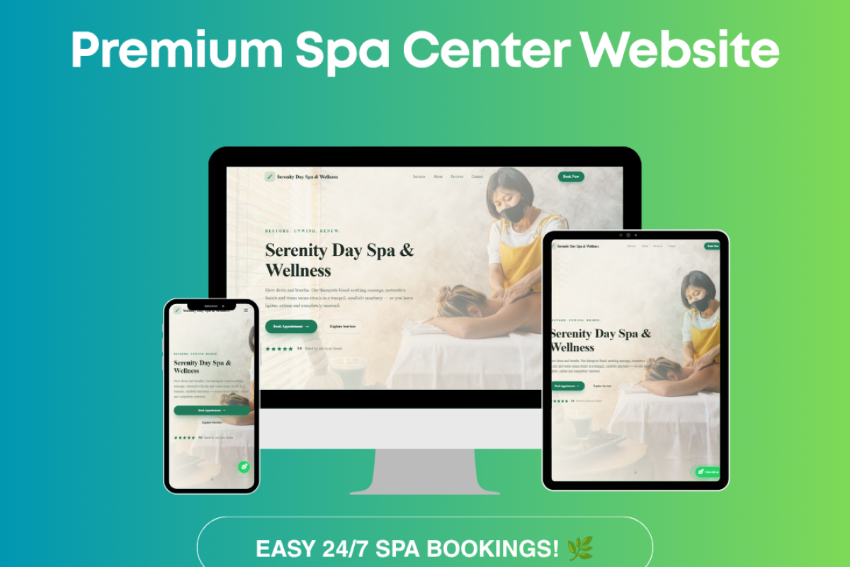 Premium Spa Website with Online Appointment Booking System
